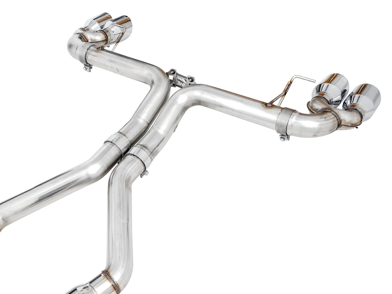 AWE Tuning 19-22 BMW M340i (G20) Track Edition Exhaust - Quad Chrome Silver Tips 3020-42078