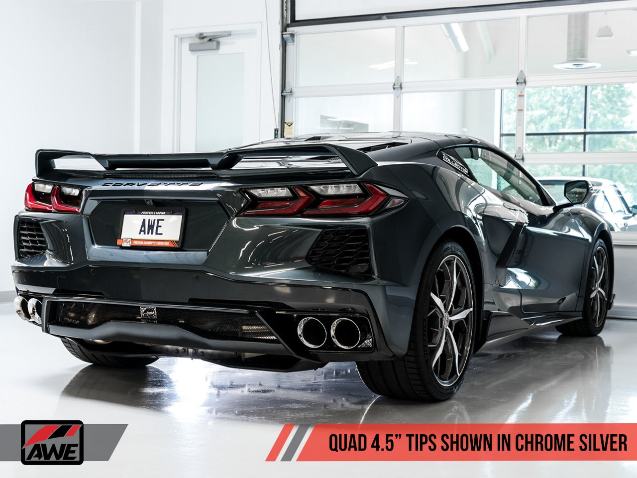 AWE Tuning 20-22 Chevrolet Corvette (C8) Touring Edition Exhaust - Quad Chrome Silver Tips 3015-42151