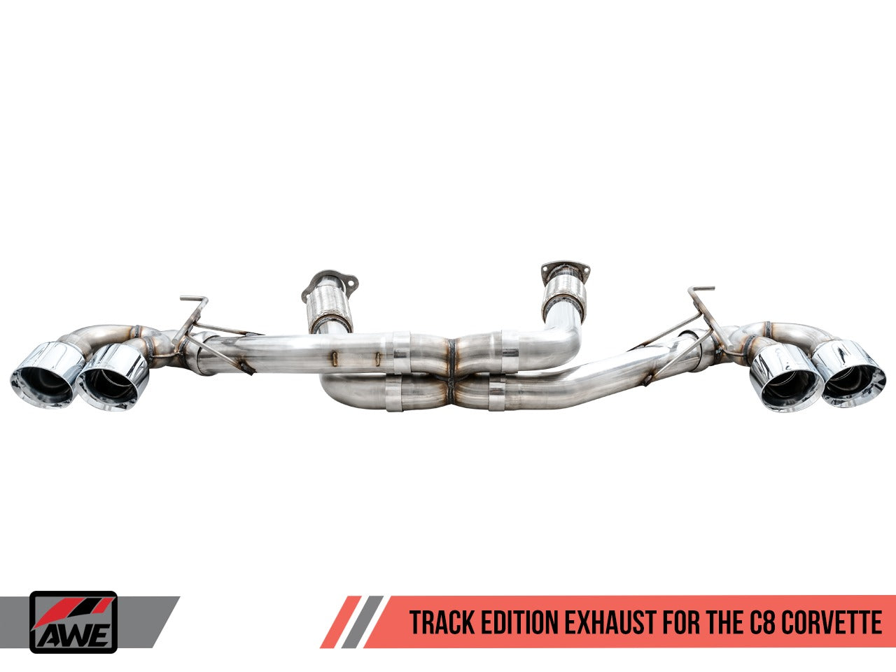 AWE Tuning 20-22 Chevrolet Corvette (C8) Track Edition Exhaust - Quad Diamond Black Tips 3020-43086