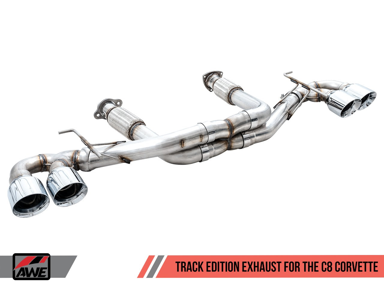 AWE Tuning 20-22 Chevrolet Corvette (C8) Track Edition Exhaust - Quad Diamond Black Tips 3020-43086