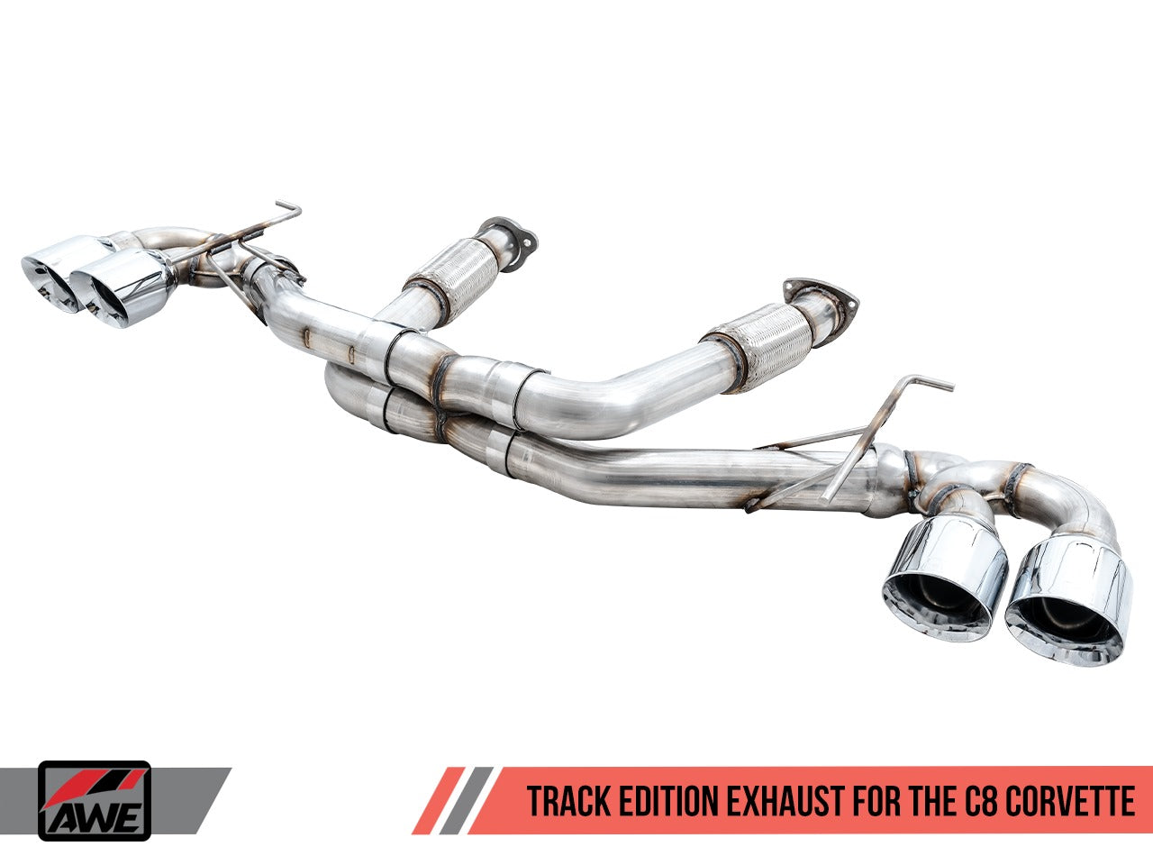 AWE Tuning 20-22 Chevrolet Corvette (C8) Track Edition Exhaust - Quad Diamond Black Tips 3020-43086