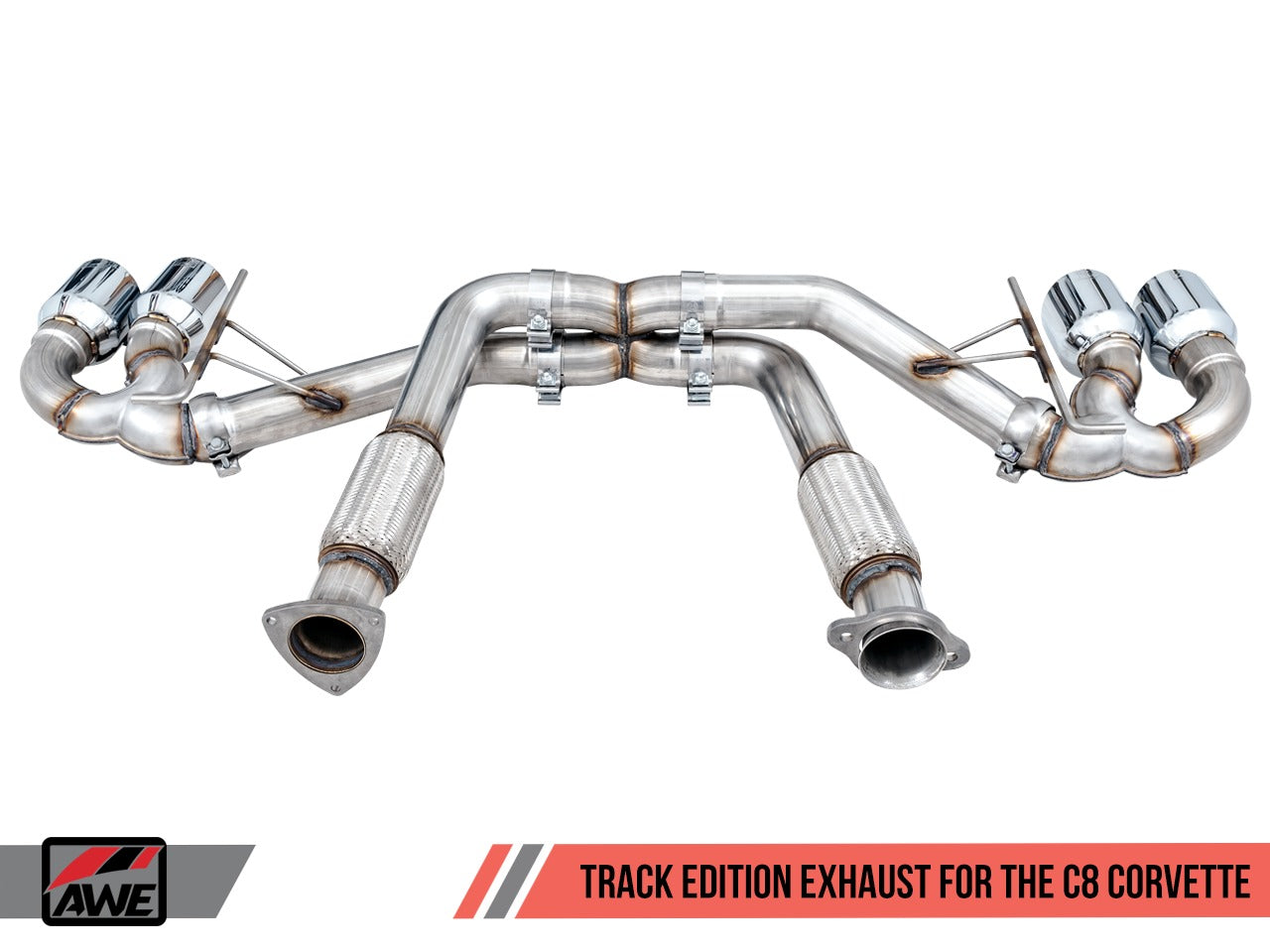 AWE Tuning 20-22 Chevrolet Corvette (C8) Track Edition Exhaust - Quad Diamond Black Tips 3020-43086