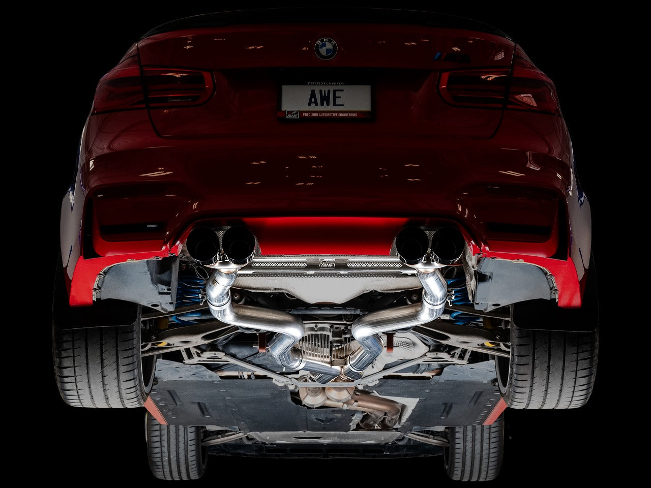 AWE Tuning 15-20 BMW F8X M3/M4 Track Edition Catback Exhaust - Diamond Black Tips 3020-43087