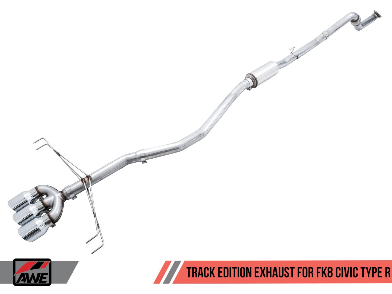 AWE Tuning 17-21 Honda Civic Type R Track Edition Exhaust w/Front Pipe & Triple Diamond Black Tips 3020-53002