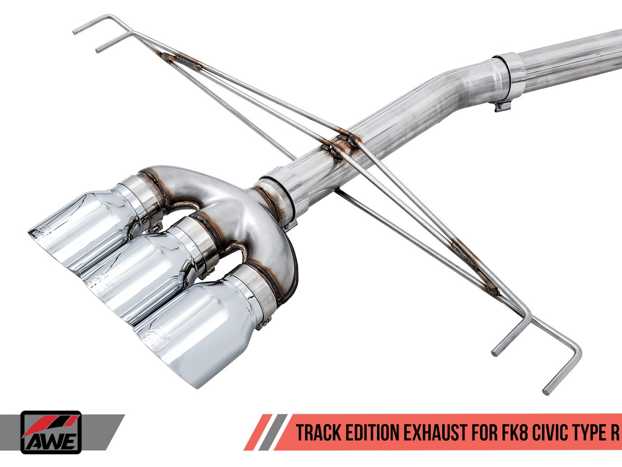 AWE Tuning 17-21 Honda Civic Type R Track Edition Exhaust w/Front Pipe & Triple Diamond Black Tips 3020-53002