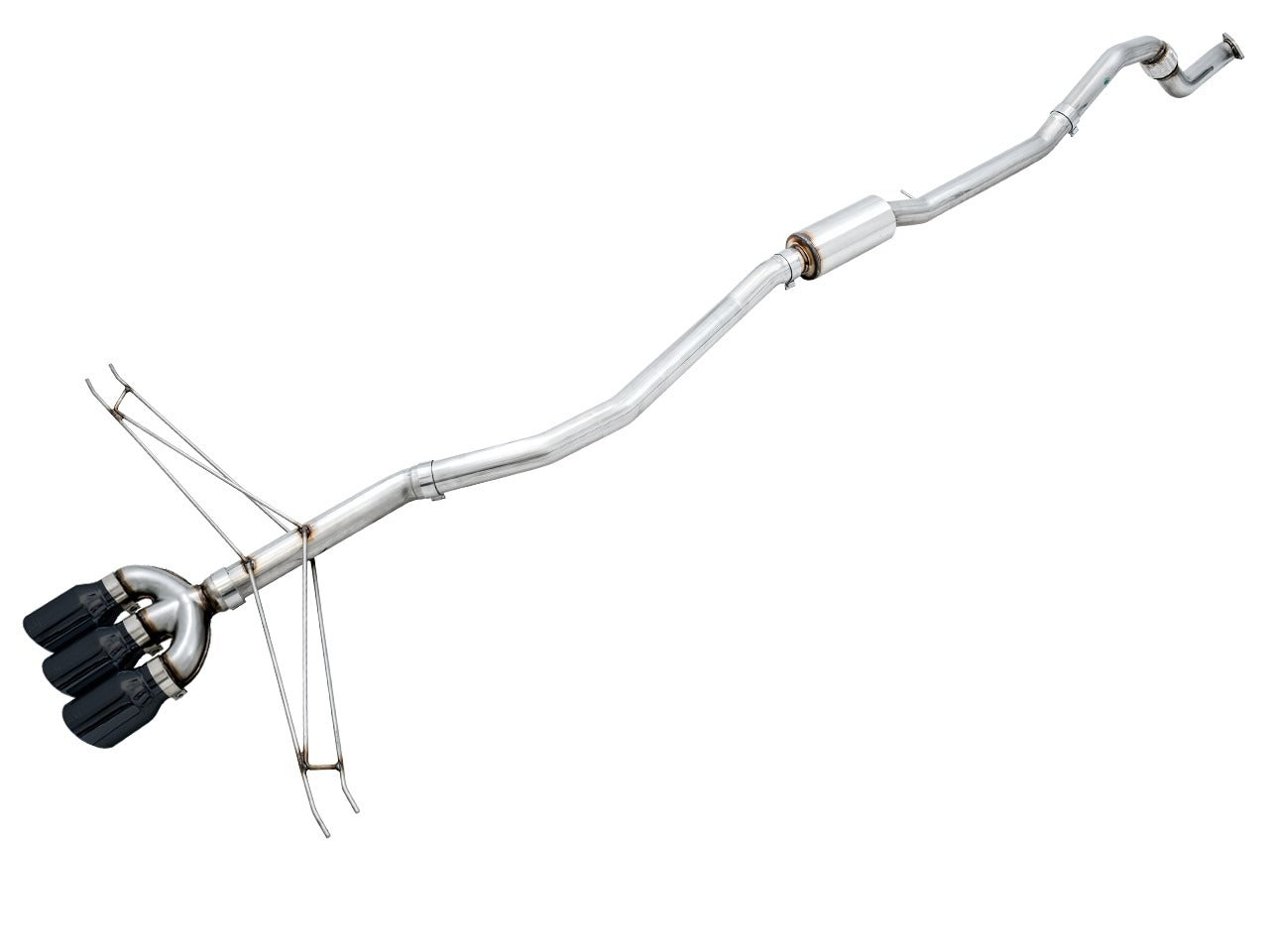 AWE Tuning 17-20 Honda Civic Si Track Edition Exhaust w/Front Pipe & Triple Diamond Black Tips 3020-53010