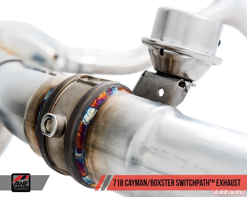 AWE Tuning 17-21 Porsche 718 Boxster / Cayman SwitchPath Exhaust (PSE Only) - Chrome Silver Tips 3025-32020