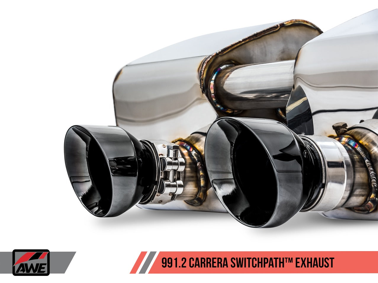 AWE Tuning 17-19 Porsche 911 (991.2) Carrera / S SwitchPath Exhaust for PSE Cars - Diamond Black Tips 3025-33018