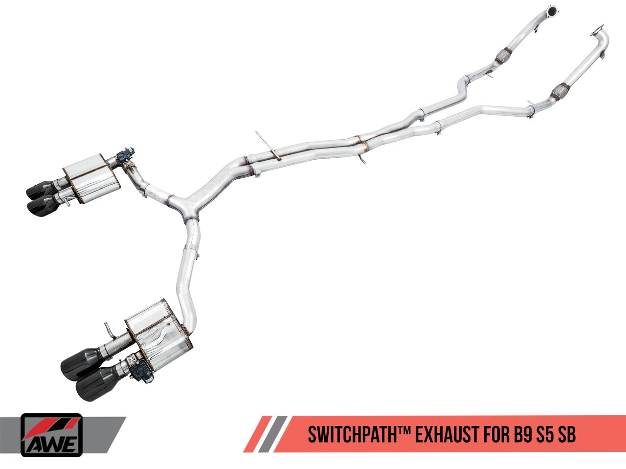 AWE Tuning 18-22 Audi B9 S5 Sportback SwitchPath Exhaust - Non-Resonated (Black 90mm Tips) 3025-43044