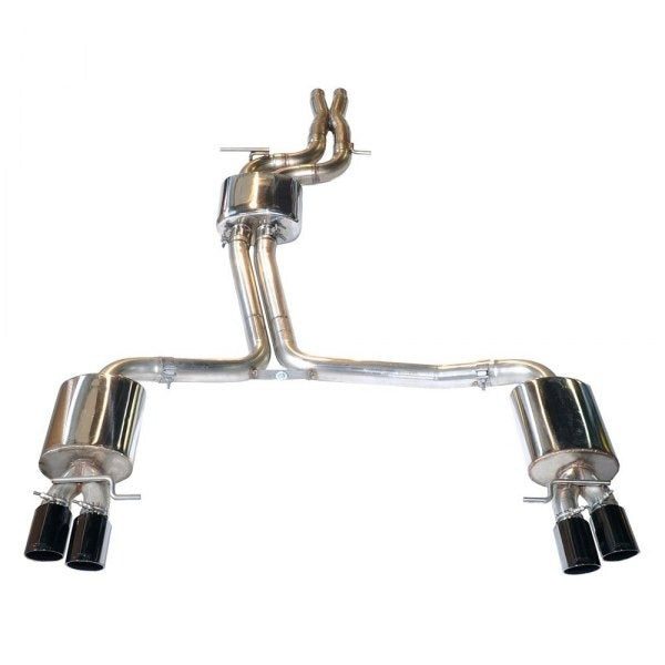 AWE Tuning 06-08 Audi B7 A4 3.2L Track Edition Quad Tip Exhaust - Polished Silver Tips 3040-42010