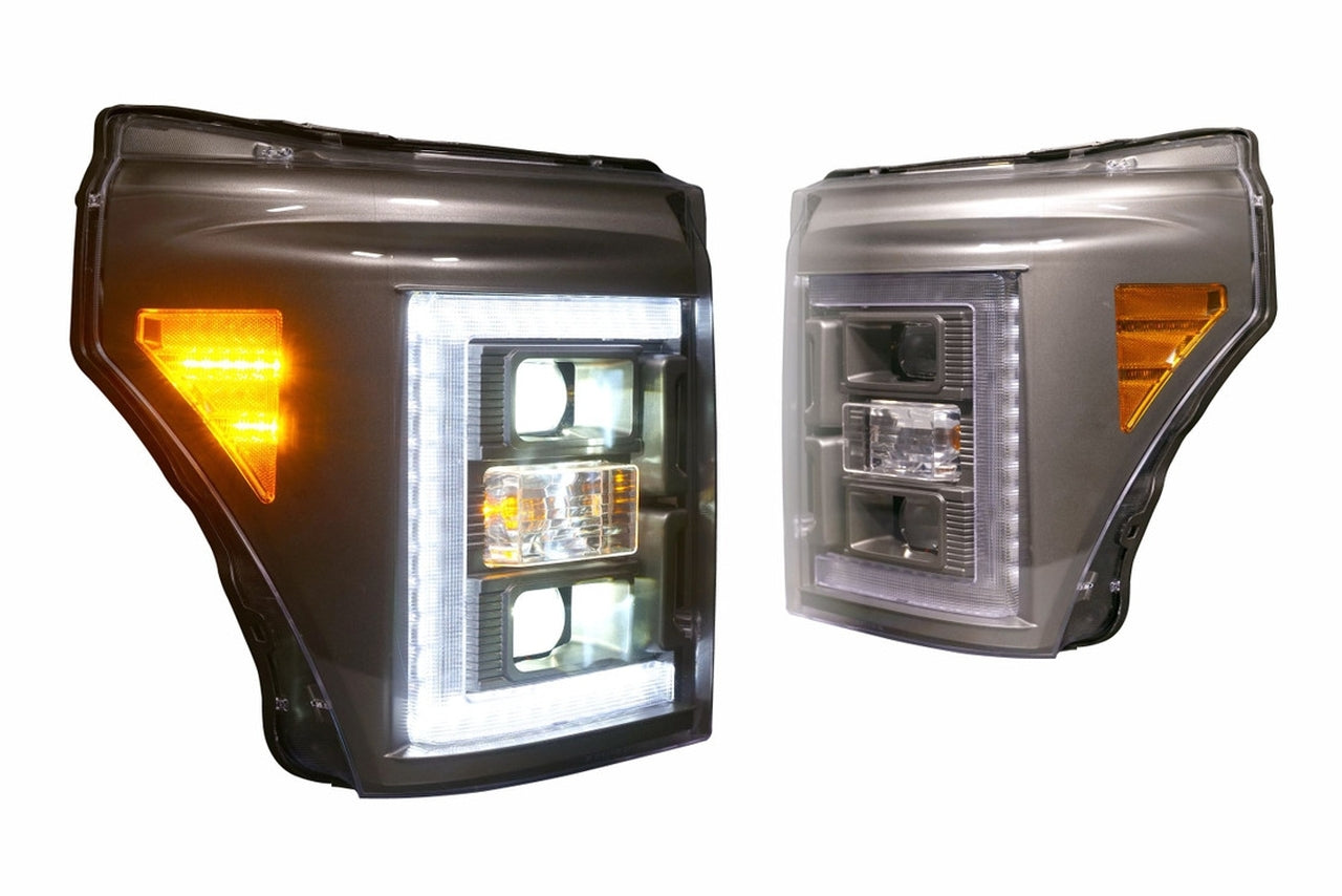 Morimoto XB Hybrid LED Headlights: Ford Super Duty (11-16) (Pair / ASM) LF553