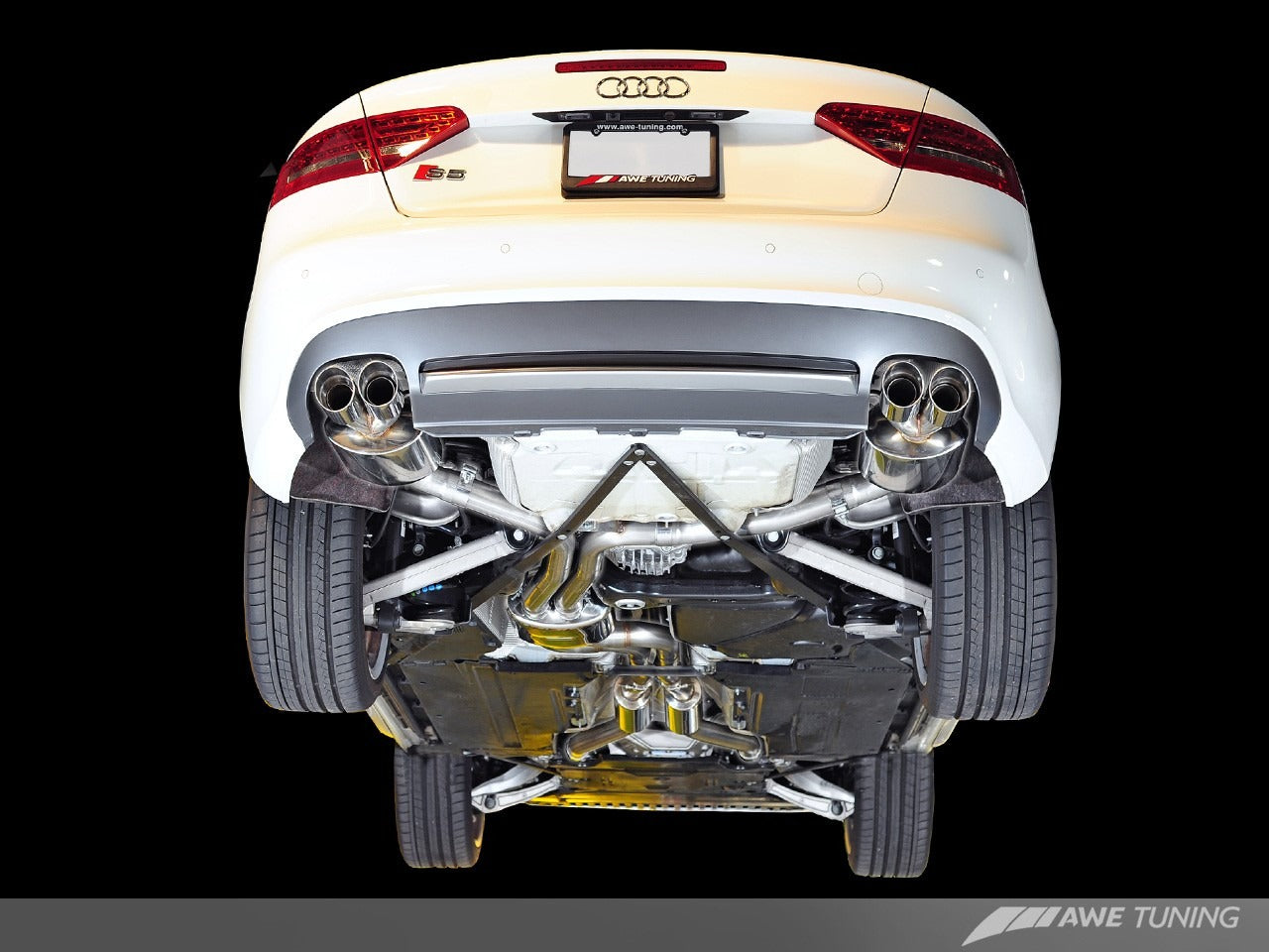 AWE Tuning 10-16 Audi B8 / B8.5 S5 Sportback Touring Edition Exhaust - Non-Resonated - Diamond Black Tips 3415-43042