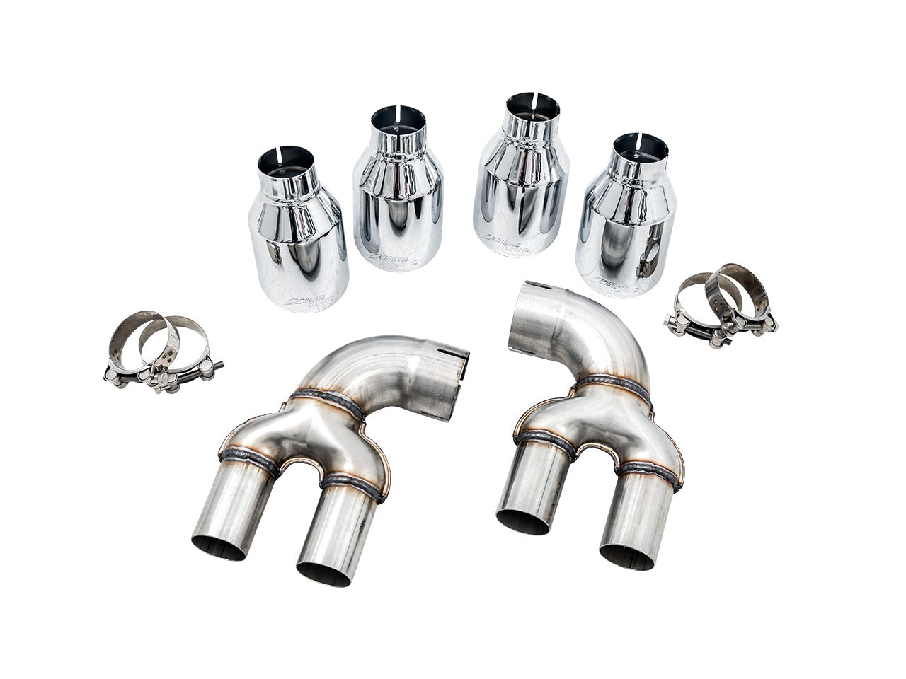 AWE Tuning 19-22 BMW M340i (G20) OE-Config-To-Quad Tip Conversion Kit - Diamond Black Tip 3810-43020