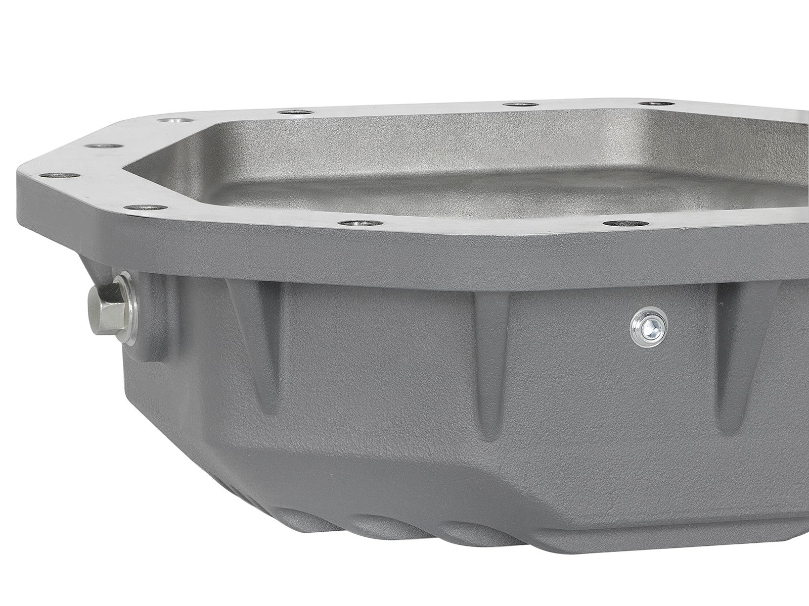 aFe Power Street Ser Rear Diff Cover Raw w/Mach Fin 2017-2021 Ford Diesel Trucks V8-6.7L(td) Dana M275-14 46-70350