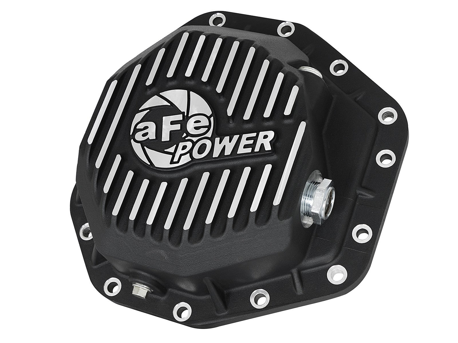 aFe Power Pro Ser Rear Diff Cover Black w/Mach Fins 2017-2021 Ford Diesel Trucks V8-6.7L(td) Dana M275-14 46-70352