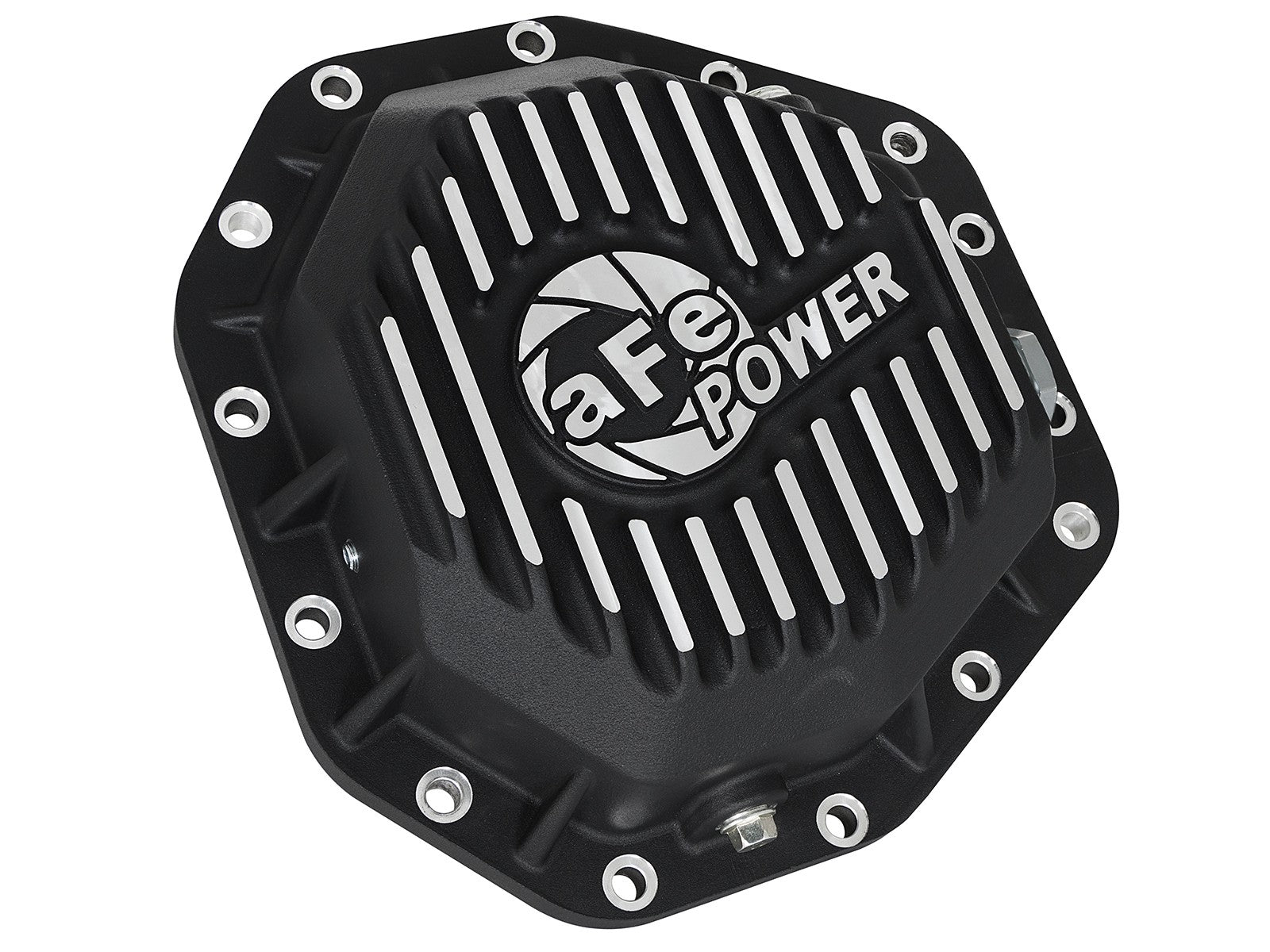 aFe Power Pro Ser Rear Diff Cover Black w/Mach Fins 2017-2021 Ford Diesel Trucks V8-6.7L(td) Dana M275-14 46-70352