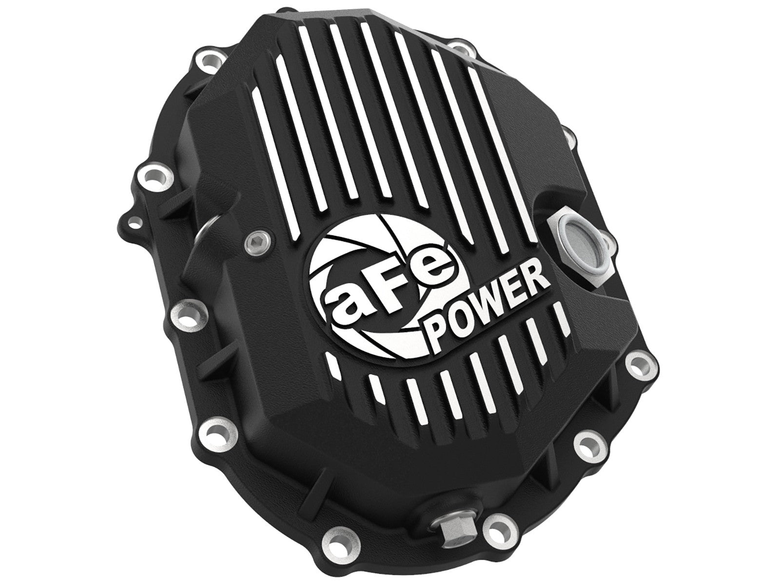 AFE Power 11-19 GM 2500-3500 AAM 9.25 Axle Front Differential Cover Black Machined Street Series 46-71050B