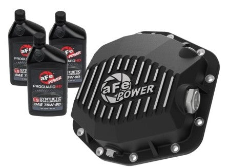 aFe POWER 2021 Ford Bronco w/ Dana M220 Diff Cover w/ Gear Oil Black Street Series w/ Machined Fins 46-71291B