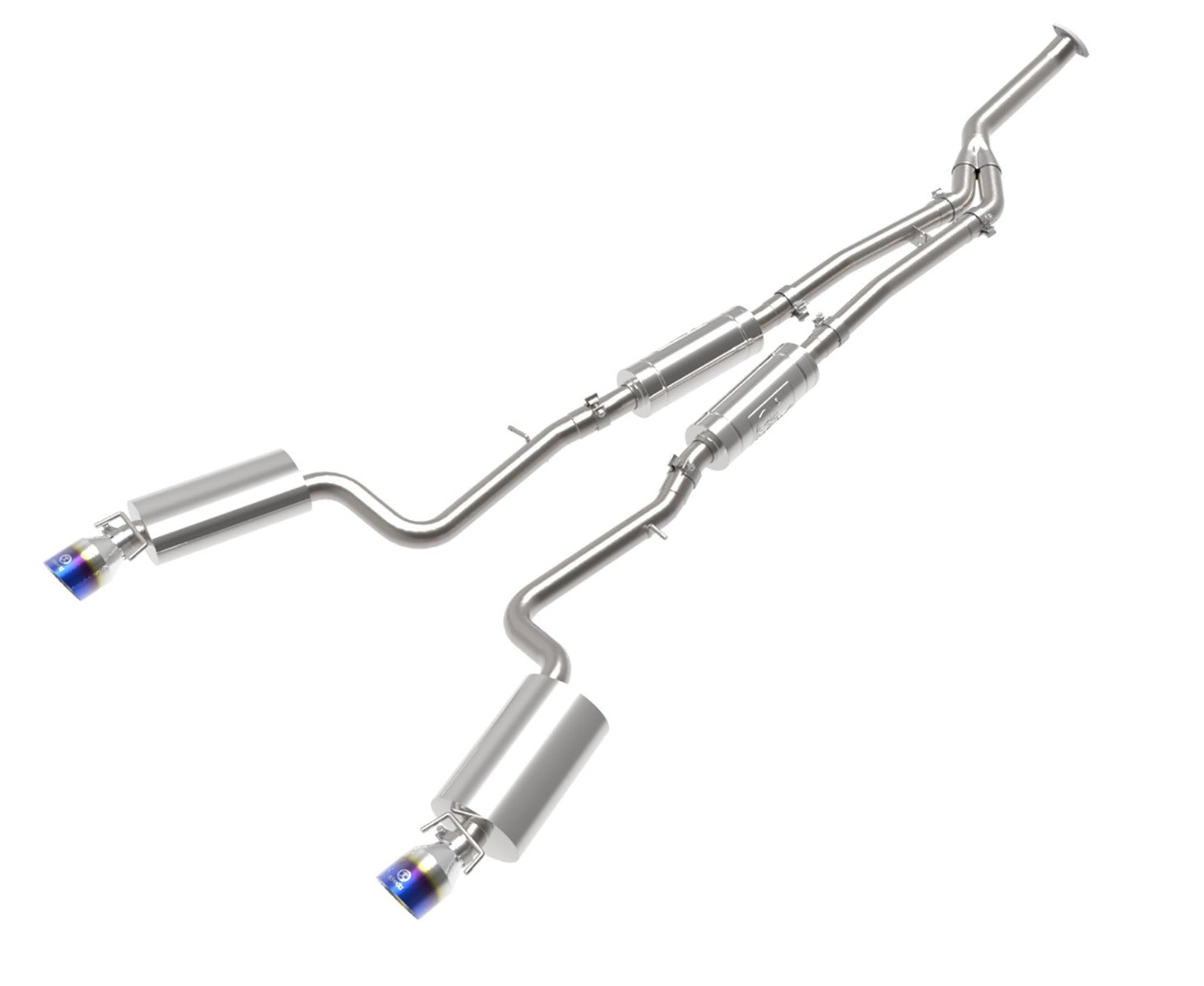aFe POWER Takeda 16-17 Lexus IS200t // 18-22 IS300 L4-2.0L (t) 2.5in-3in 304 SS CB Exhaust w/ Blue Tip 49-36059-L