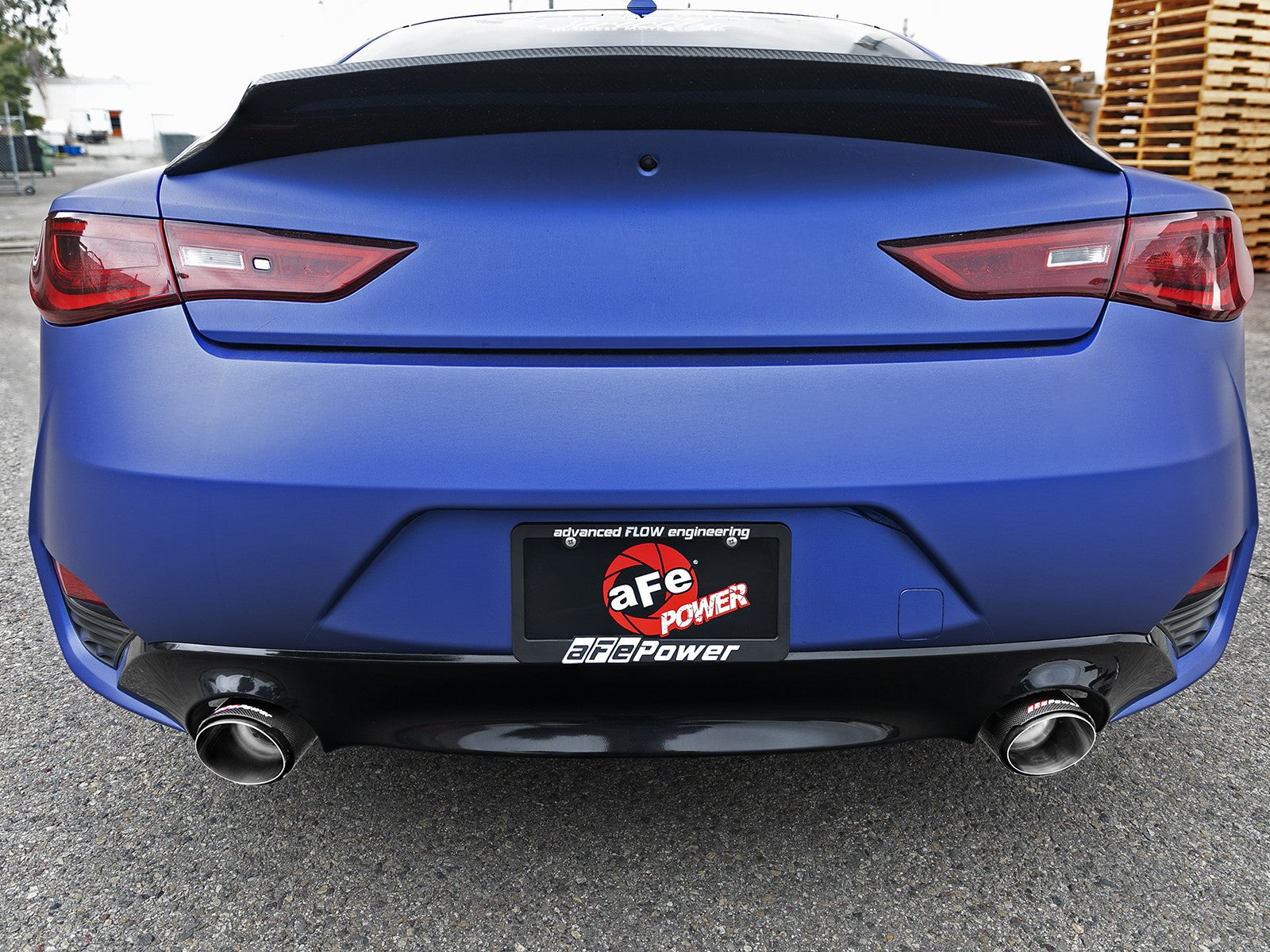 aFe POWER Takeda 2.5in 304 SS Axle-Back Exhaust w/ Carbon Fiber Tips 17+ Infiniti Q60 V6-3.0L (tt) 49-36133NM-C