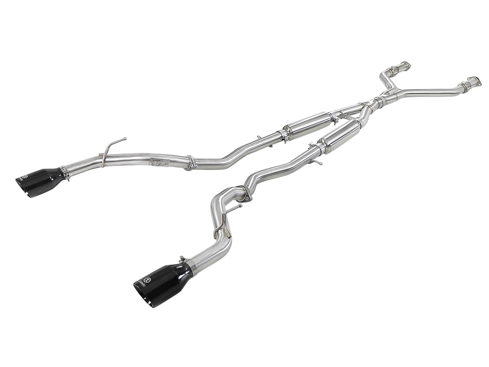 aFe POWER Takeda 2.5in 304 SS CB Exhaust w/ Black Tips 17-22 Infiniti Q60 V6-3.0L (tt) 49-36134NM-B