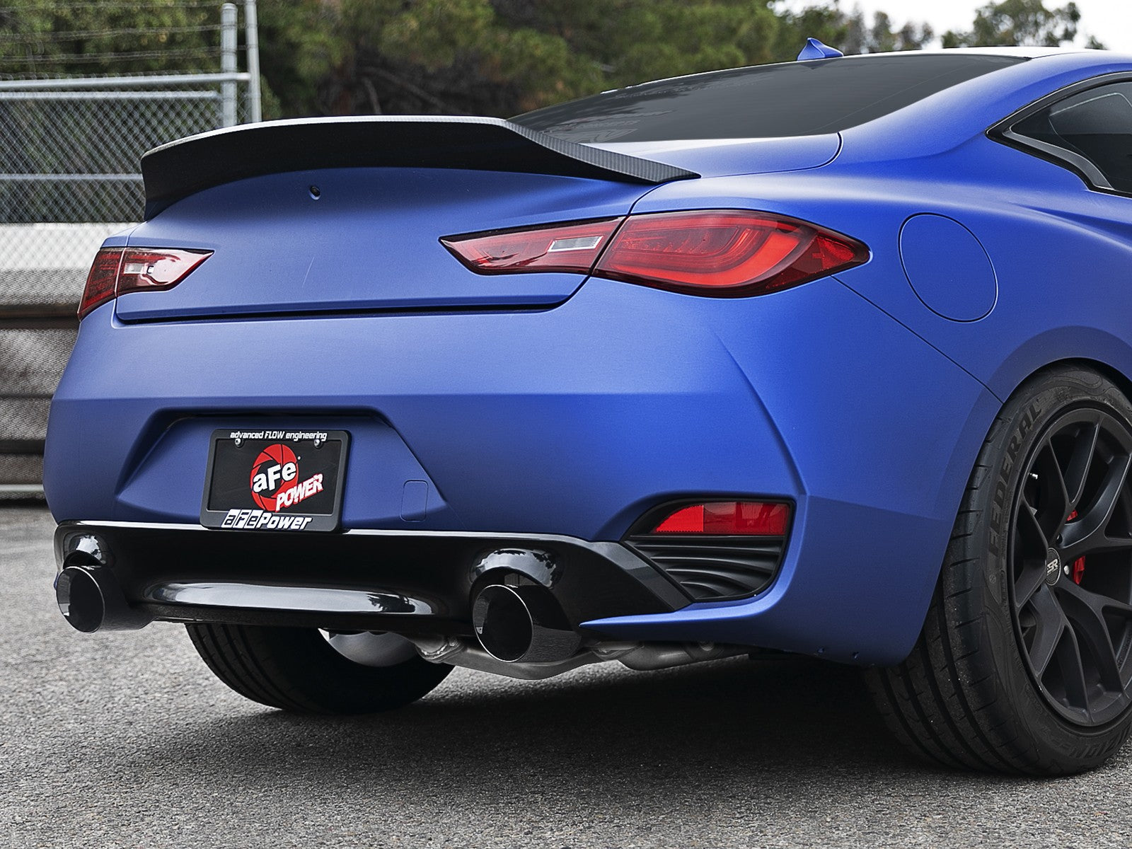 aFe POWER Takeda 2.5in 304 SS CB Exhaust w/ Black Tips 17-22 Infiniti Q60 V6-3.0L (tt) 49-36134NM-B