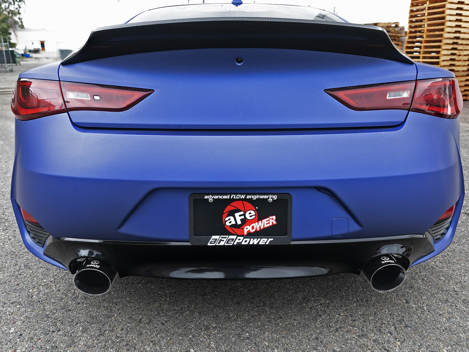 aFe POWER Takeda 2.5in 304 SS CB Exhaust w/ Black Tips 17-22 Infiniti Q60 V6-3.0L (tt) 49-36134NM-B