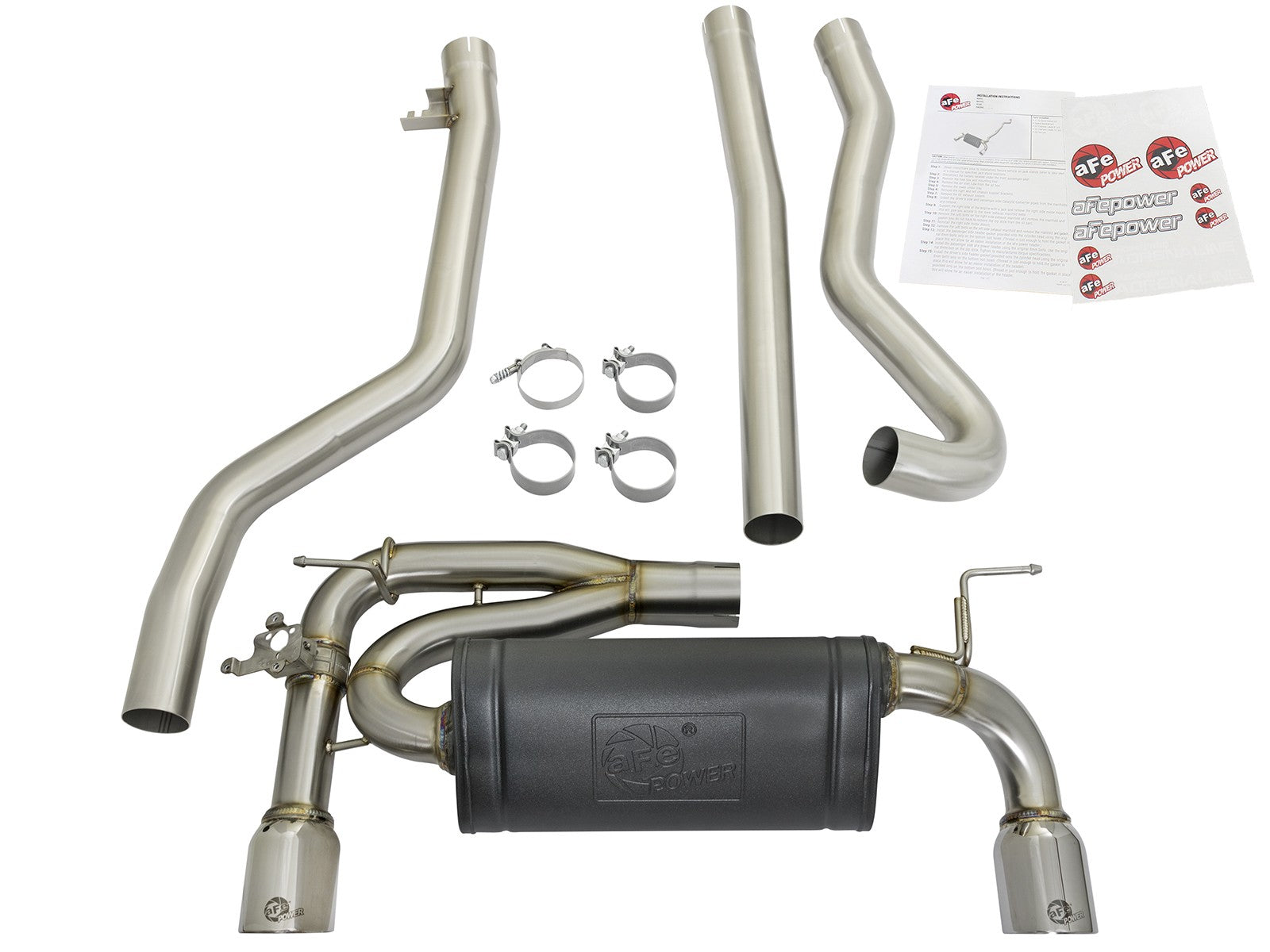 afe POWER MACH Force-Xp 16-19 BMW 340i/340ix/ 17-20 440i/440ix 3.0L 304 SS Cat-Back Exhaust System 49-36334-P