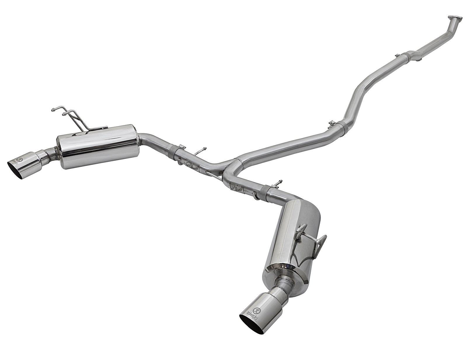 aFe POWER Takeda 16-21 Honda Civic Sedan I4-1.5L (t) 2.25-2.5in 304 SS CB Dual-Exit Exhaust Polish Tip 49-36615-P