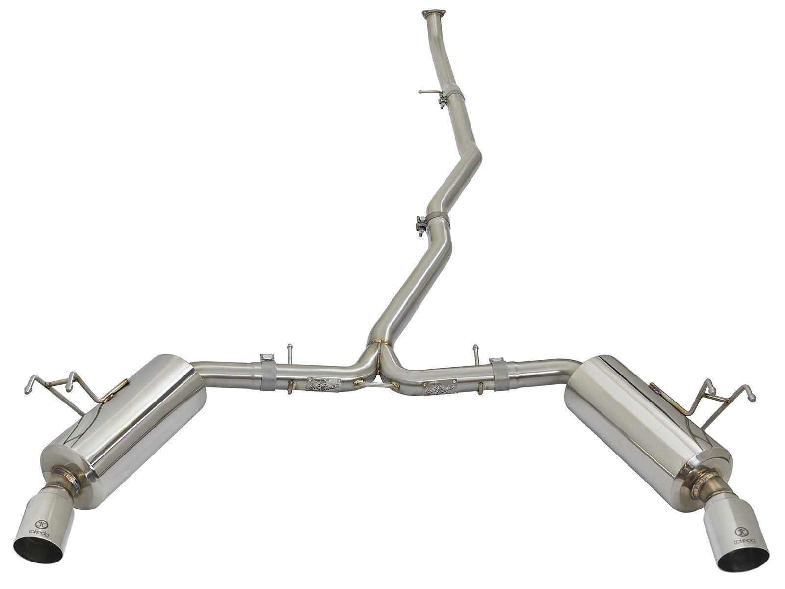 aFe POWER Takeda 16-21 Honda Civic Sedan I4-1.5L (t) 2.25-2.5in 304 SS CB Dual-Exit Exhaust Polish Tip 49-36615-P