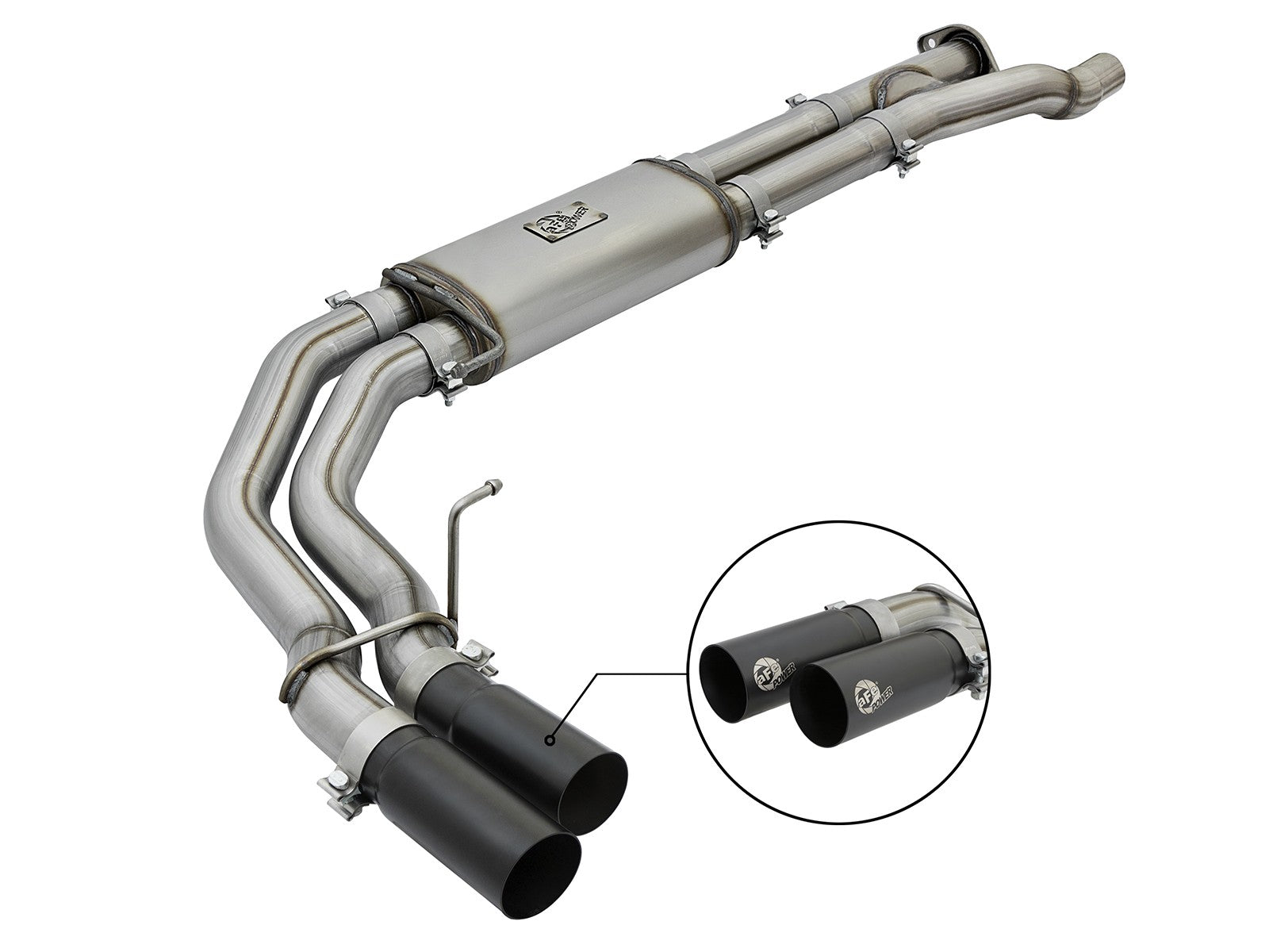 aFe POWER Rebel Series 3in 409 SS Cat Back Exhaust w/ Black Tips 17-20 Ford F-150 Raptor V6-3.5L 49-43091-B