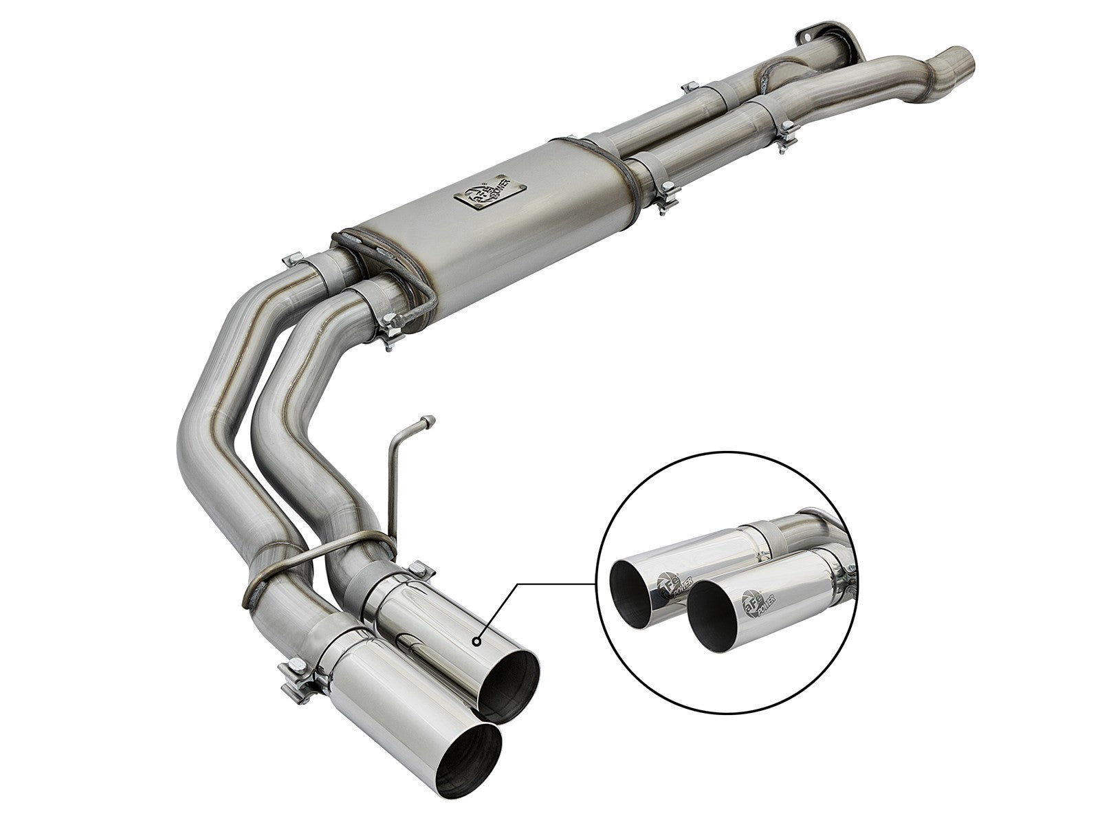 aFe POWER Rebel Series 3in 409 SS Cat Back Exhaust w/ Polished Tips 17-20 Ford F-150 Raptor V6-3.5L 49-43091-P