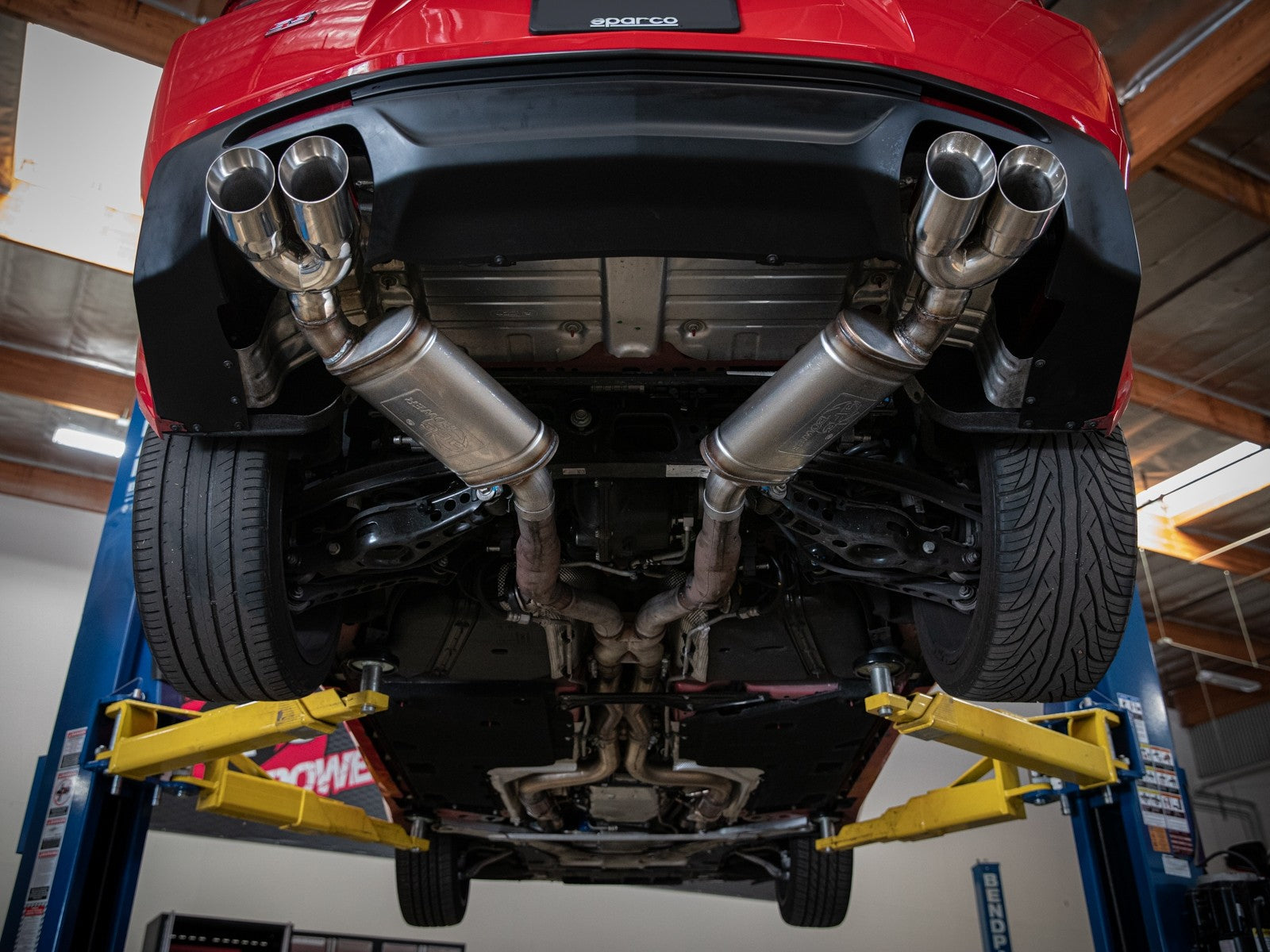 aFe POWER MACH Force-Xp 3in Axle-Back Exhaust 16-22 Chevrolet Camaro SS V8 6.2L w/Mufflers - Black 49-44119-B