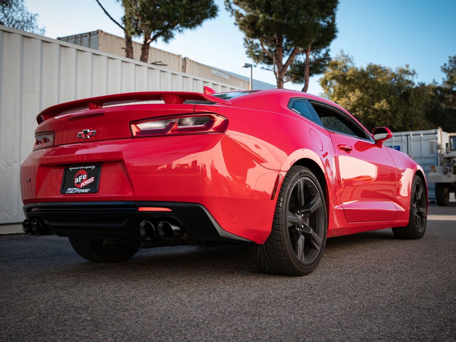 aFe POWER MACH Force-Xp 3in Axle-Back Exhaust 16-22 Chevrolet Camaro SS V8 6.2L w/o Mufflers - Black 49-44119NM-B