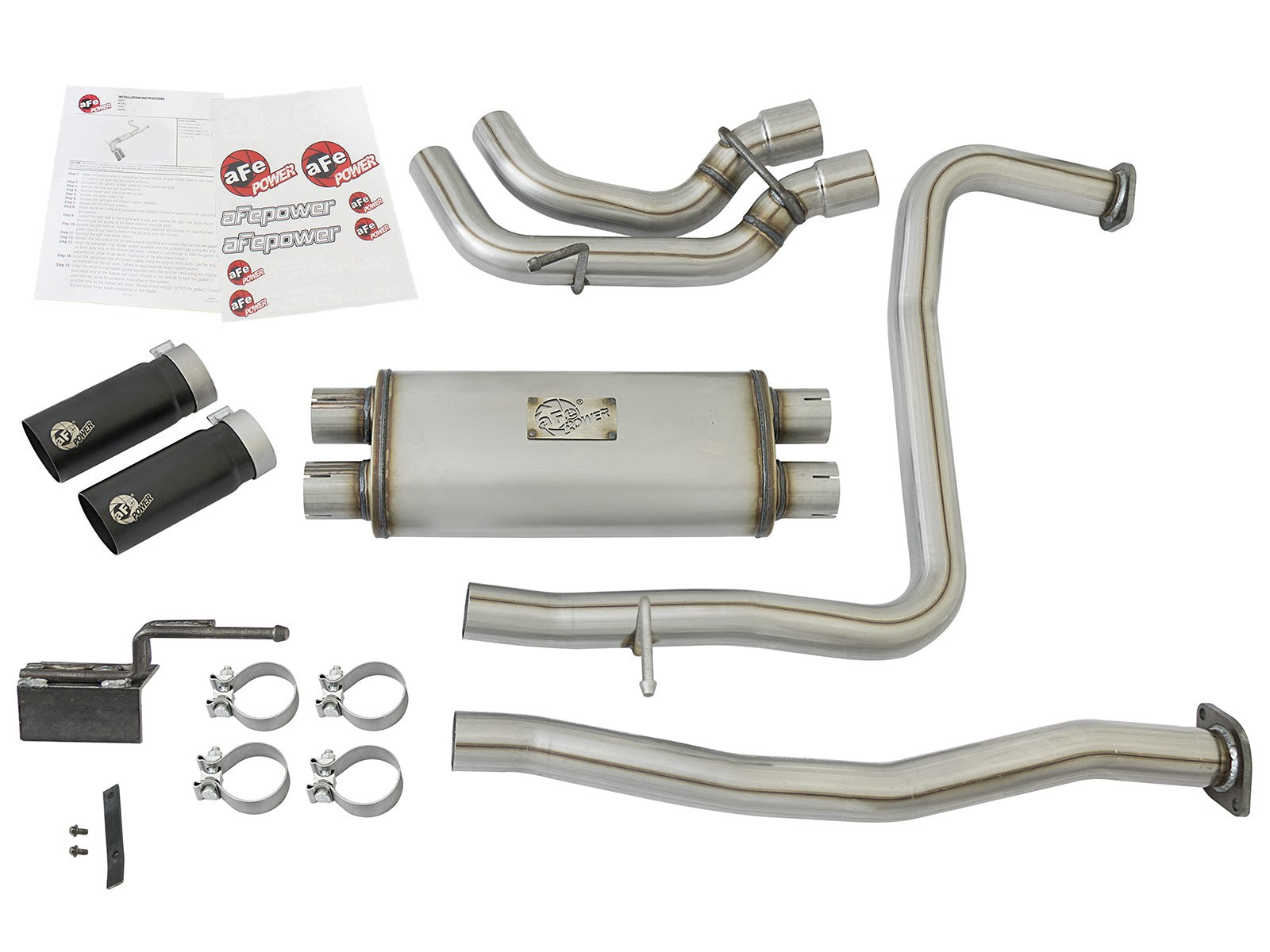 aFe POWER Rebel Series 2-1/2in 409 SS Cat Back Exhaust w/ Black Tips 17-22 Nissan Titan V8 5.6L 49-46126-B