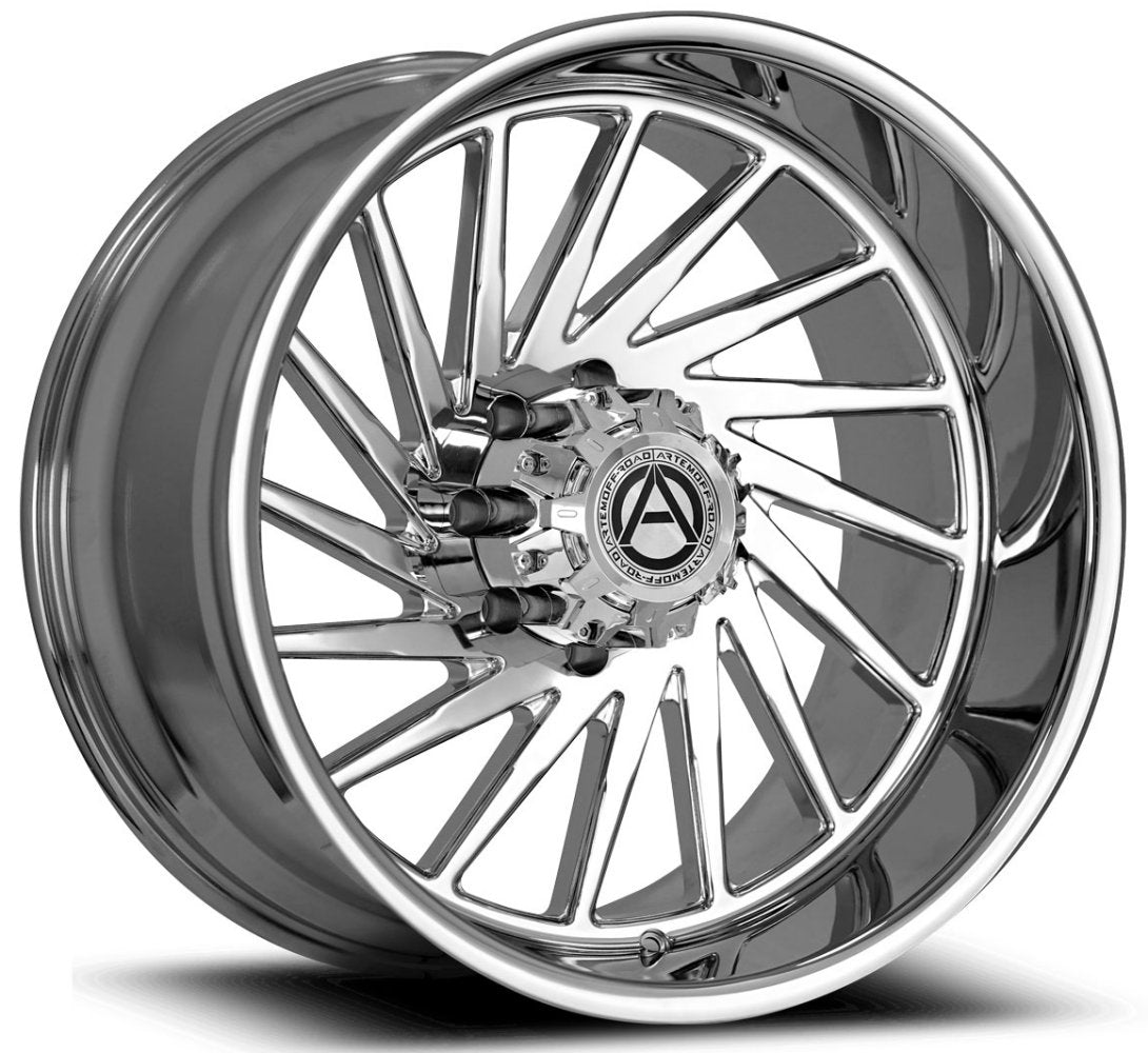 24x12 Artem Off-Road A205 Curvus Chrome (Flow Formed) (* May Require Trimming) 8x6.5/165 -44mm