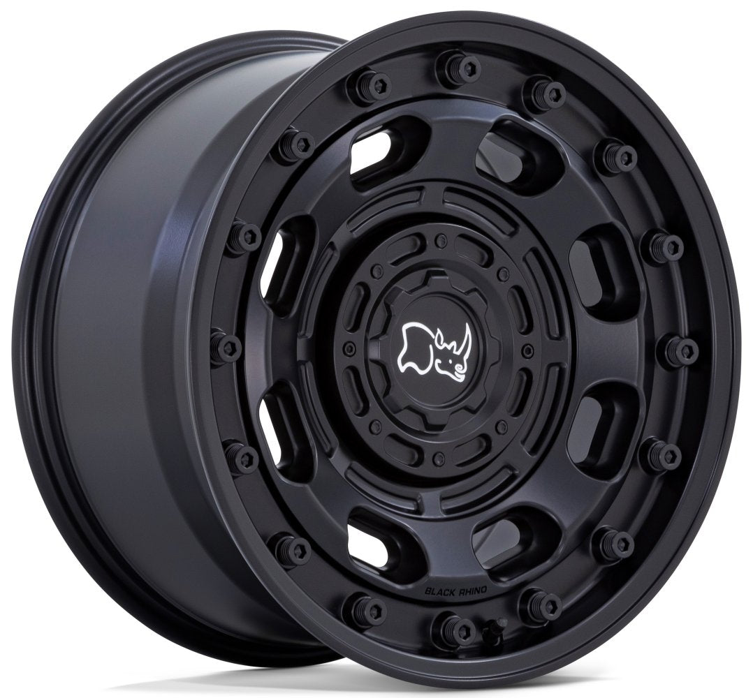 (Clearance - No Returns) 16x8 Black Rhino Atlas Matte Black 6x120 6x5.5/139.7 -10mm