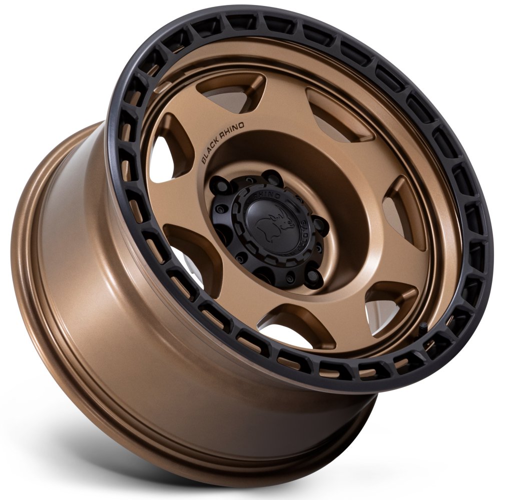 (Clearance - No Returns) 17X8.5 Black Rhino BR018 Voyager Matte Bronze w/ Matte Black Lip 6x5.5/139.7 -10mm