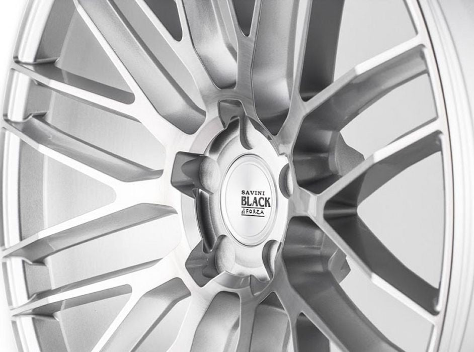 22x9 Savini Black Di Forza BM13 Brushed Silver (Concave) 5x112 28mm