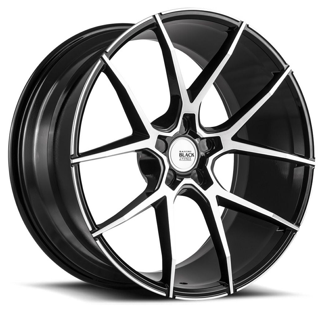 20x10 Savini Black Di Forza BM14 Gloss Black w/ Machined Face 35mm (Concave) (CUSTOM)
