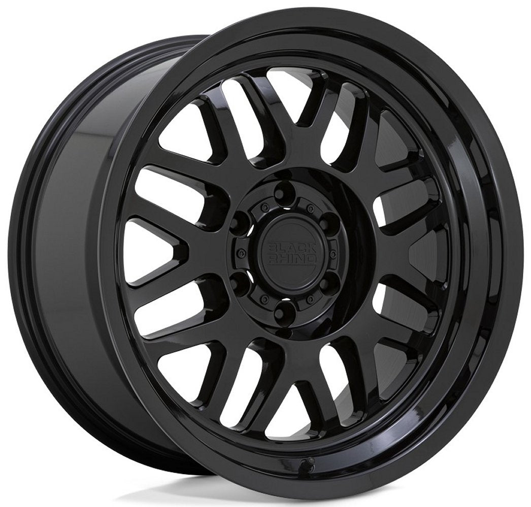 (Clearance - No Returns) 17x9.5 Black Rhino Delta Gloss Black 6x5.5/139.7 -18mm