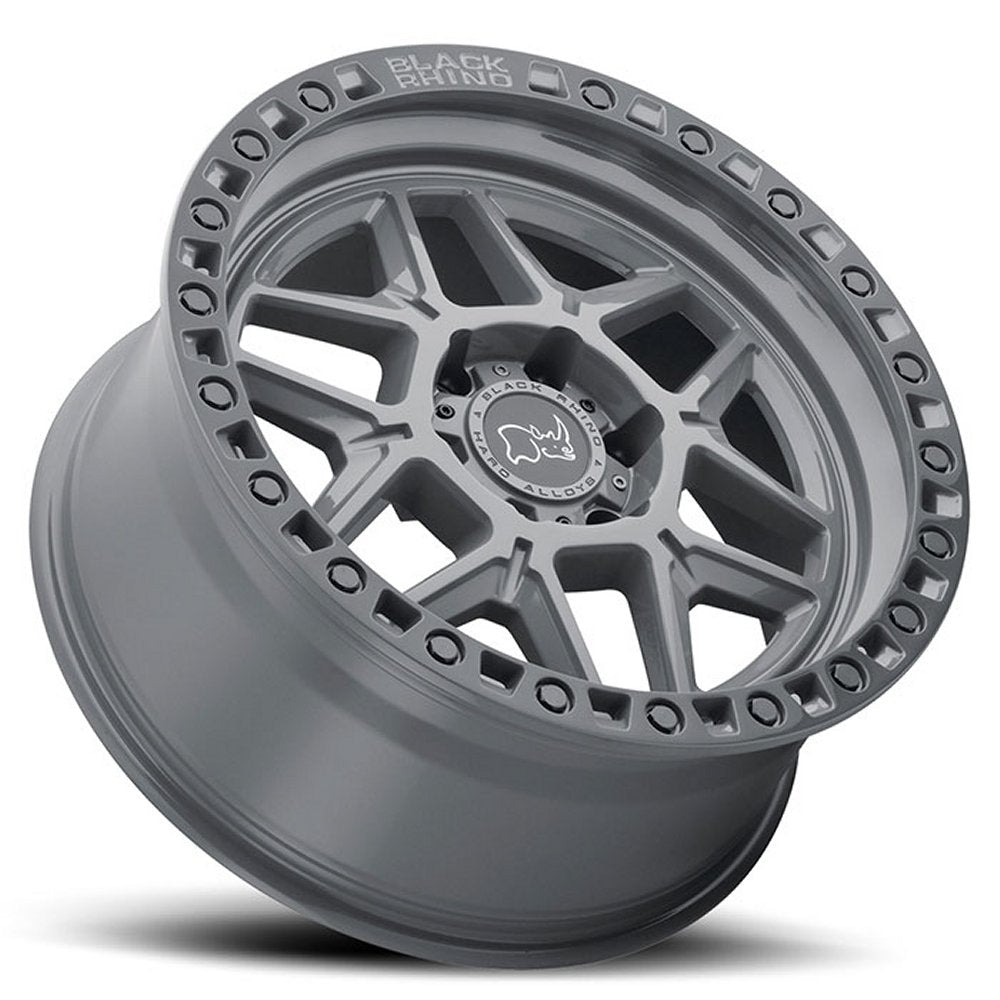 (Clearance - No Returns) 17x9 Black Rhino Kelso Battleship Gray w/ Black Lip & Black Bolts 5x5.5/139.7 0mm