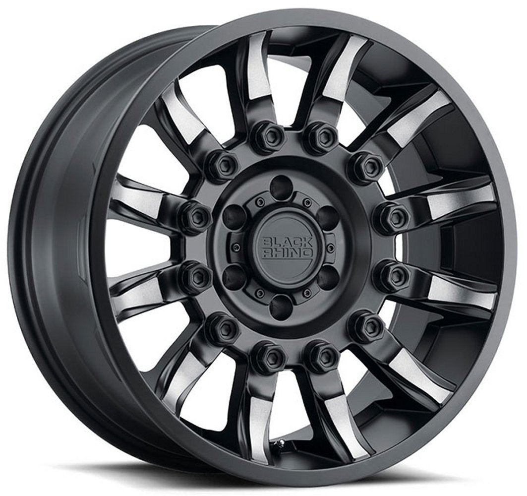 (Clearance - No Returns) 17x8.5 Black Rhino Mission Matte Black w/ Machined Tinted Spokes 6x120 0mm