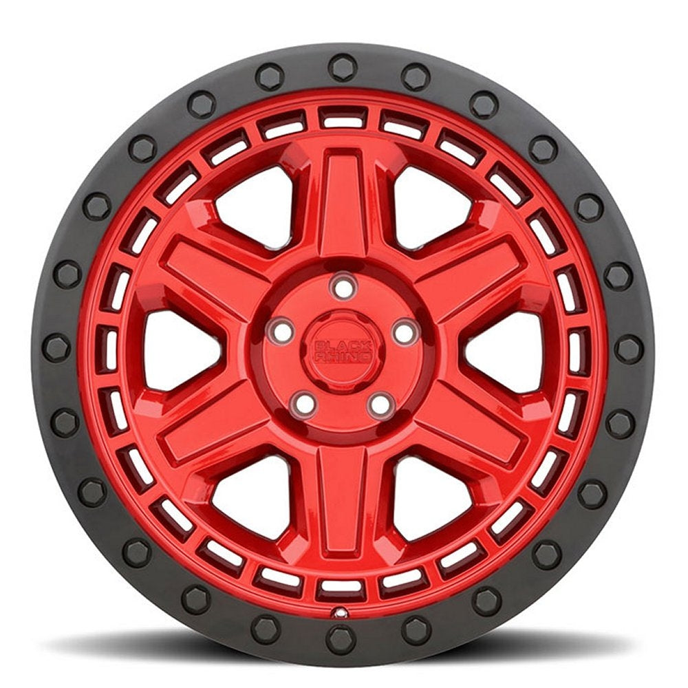 (Clearance - No Returns) 17x9 Black Rhino Reno Candy Red w/ Black Lip & Black Bolts  6x5.5/139.7 0mm