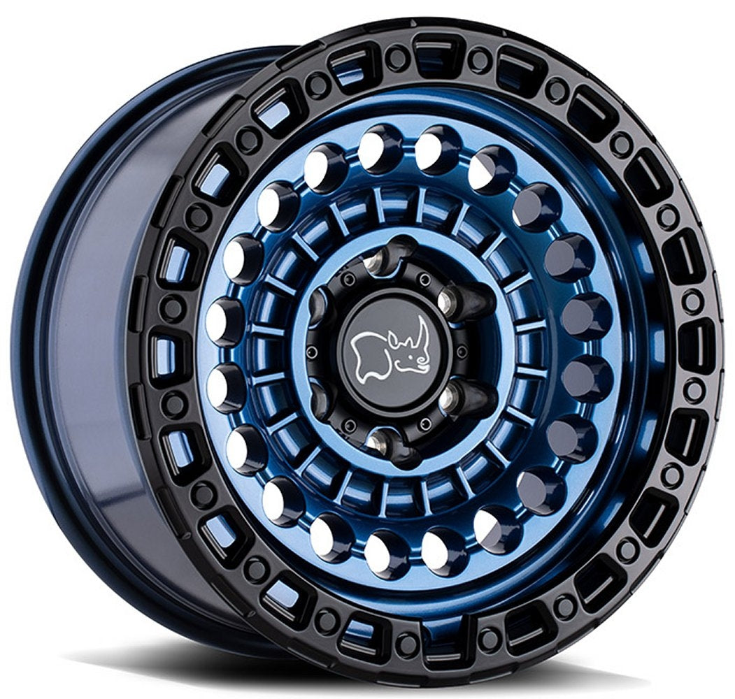 (Clearance - No Returns) 17x8.5 Black Rhino Sentinel Cobalt Blue w/ Black Lip 8x6.5/165 0mm