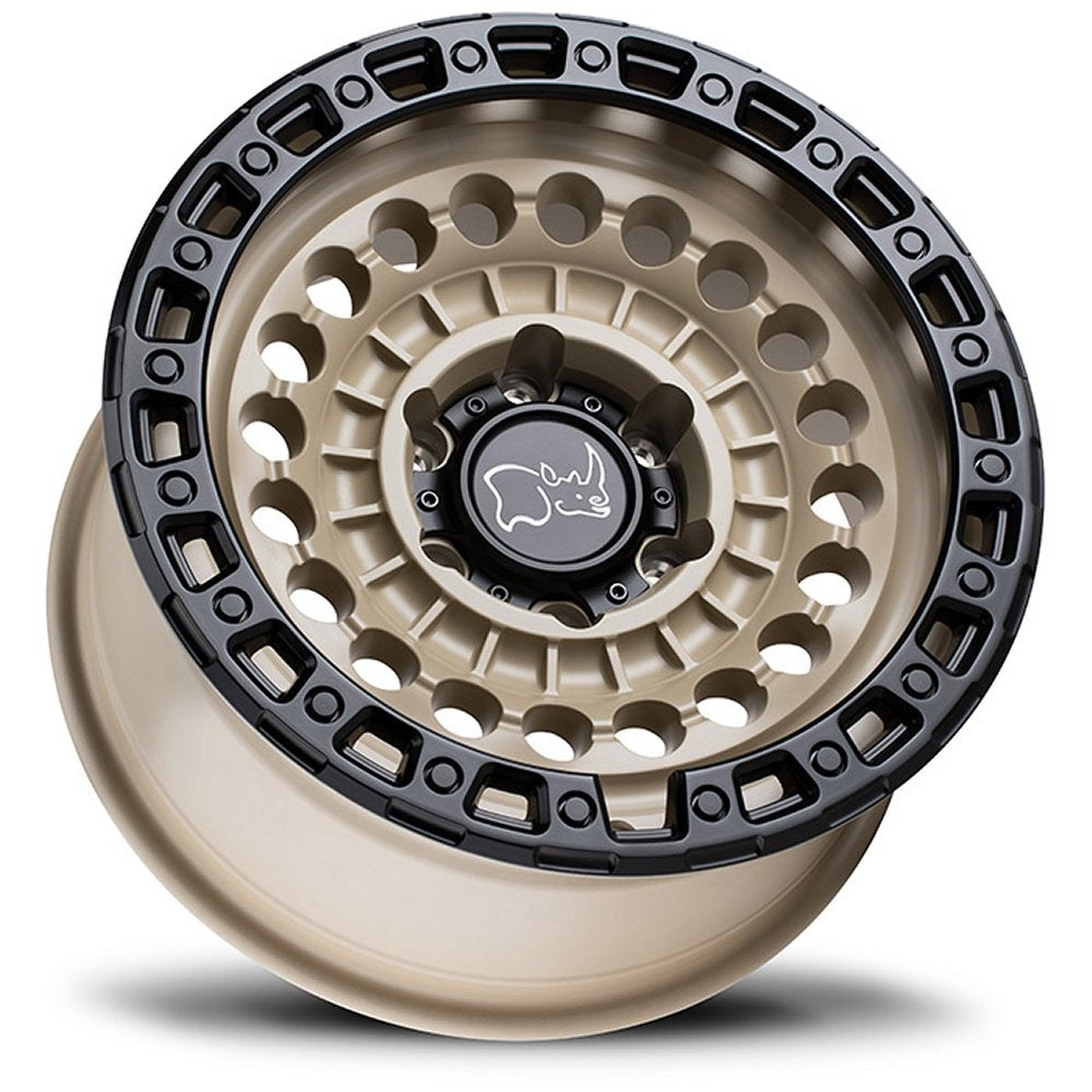 (Clearance - No Returns) 17x8.5 Black Rhino Sentinel Desert Sand w/ Black Lip 6x135 -10mm