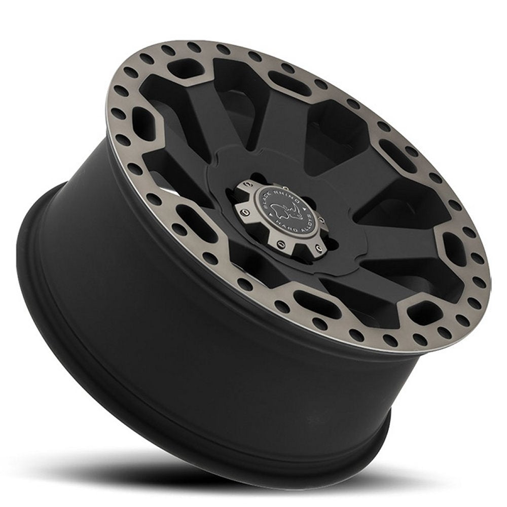 (Clearance - No Returns) 17x9 Black Rhino Warlord Matte Black w/ Machined Dark Tint Lip 6x135 12mm