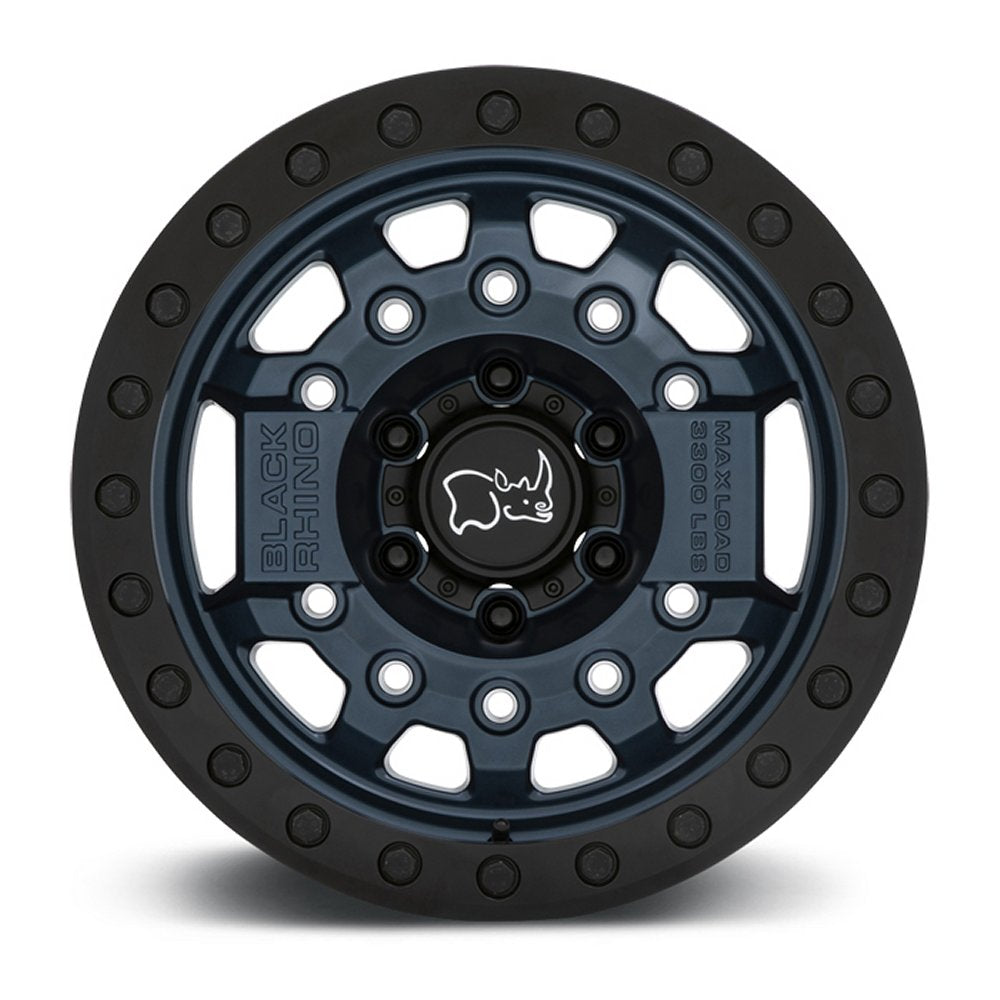 (Clearance - No Returns) 17x8.5 Black Rhino Avenger Beadlock Navy Blue w/ Black Hardware (True Beadlock) 6x5.5/139.7 0mm