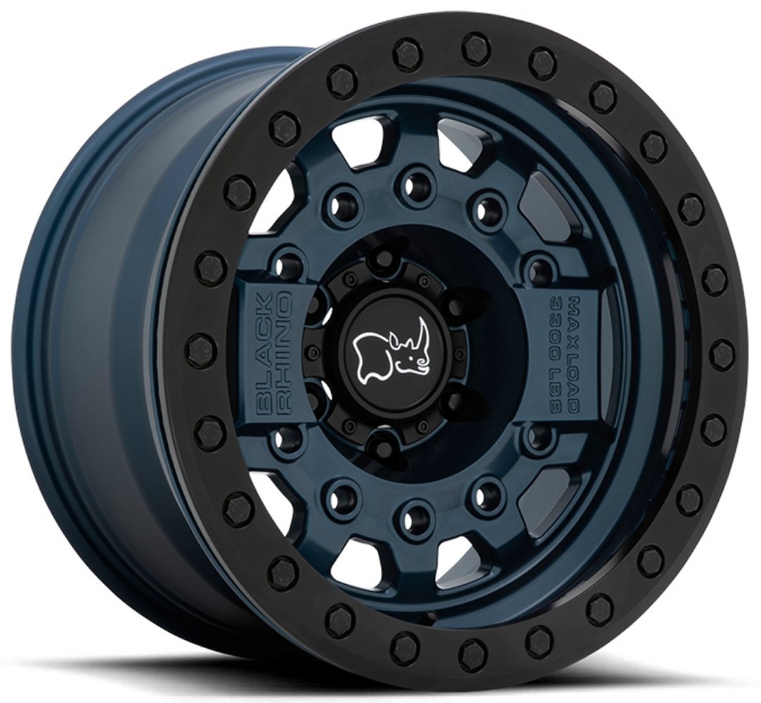 (Clearance - No Returns) 17x8.5 Black Rhino Avenger Beadlock Navy Blue w/ Black Hardware (True Beadlock) 6x5.5/139.7 0mm