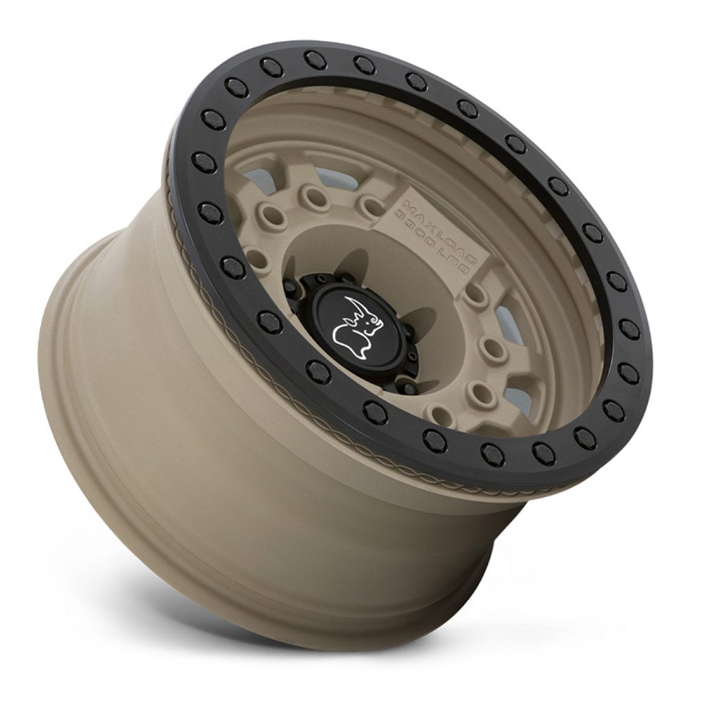 (Clearance - No Returns) 17x8.5 Black Rhino Avenger Beadlock Desert Sand w/ Black Hardware (True Beadlock) 6x5.5/139.7 0mm